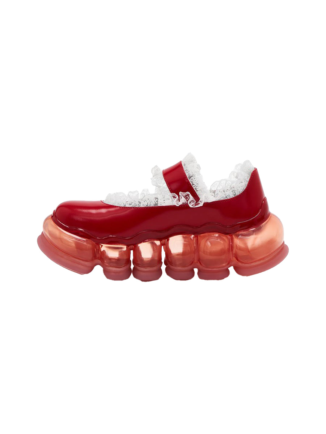 Lace Chunky Mary Jane Color Strap Shoes-Red - PSYLOS 1, Lace Chunky Mary Jane Color Strap Shoes-Red, Mary Jane shoes, MIKIOSAKABE, PSYLOS 1